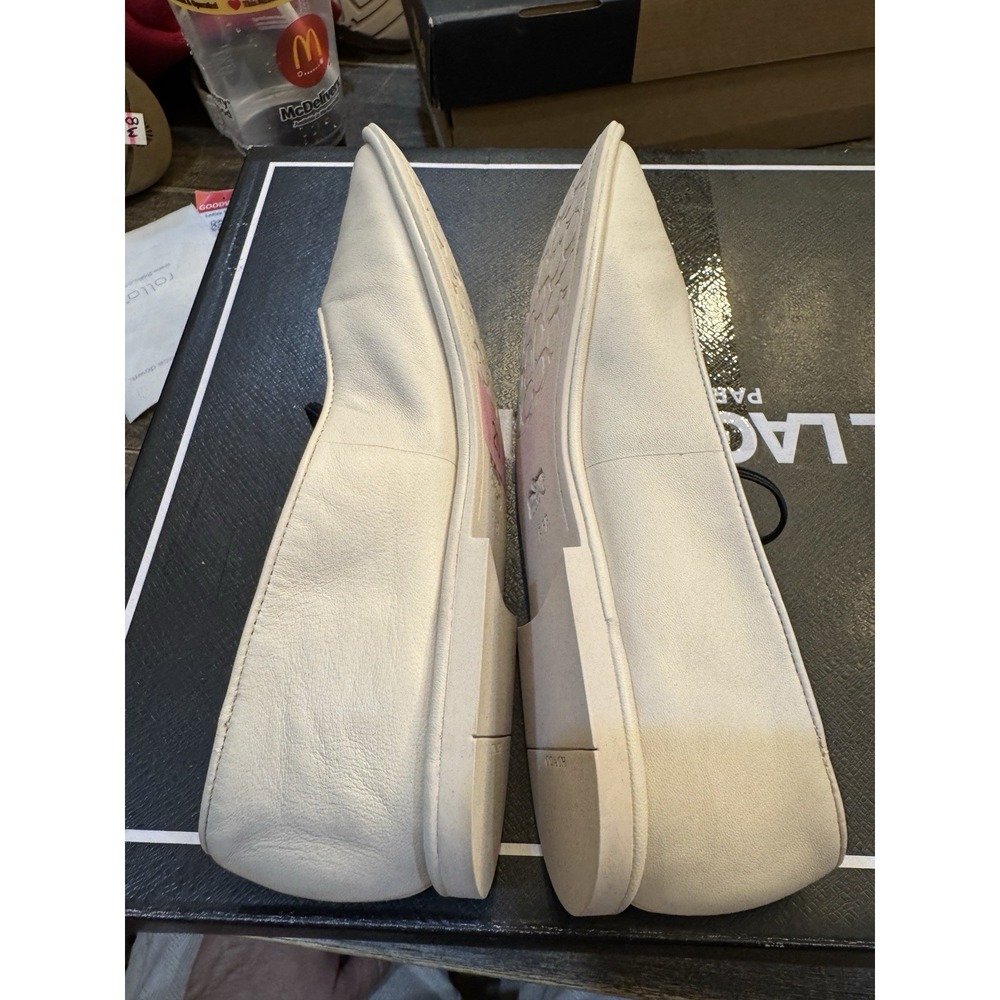 Coach Emilia Mary Jane Ballet Flat Shoes Women Size 8.5 Slip on Chalk Leather - Picture 7 of 12